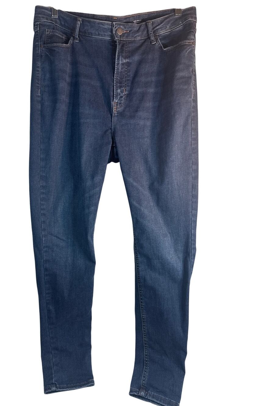 Old Navy blue jeans extra high rise rockstar super skinny size 14-18 NWOT